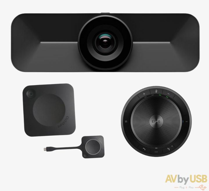 Yealink Video Conference System UVC34 Webcam & CP700 Speakerphone, Teams  Zoom Certified Camera with Speaker 120° Auto Framing AI Face Enhancement  for